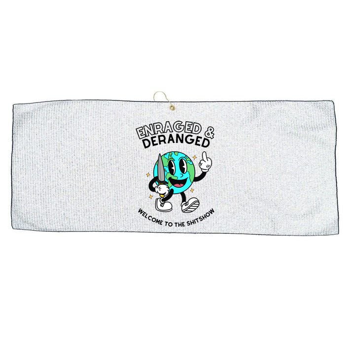 Enraged And Deranged Welcome To The Shit Show Large Microfiber Waffle Golf Towel