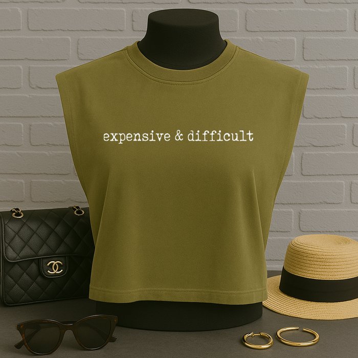 Expensive And Difficult Funny Bougie Bougee Garment-Dyed Women's Muscle Tee