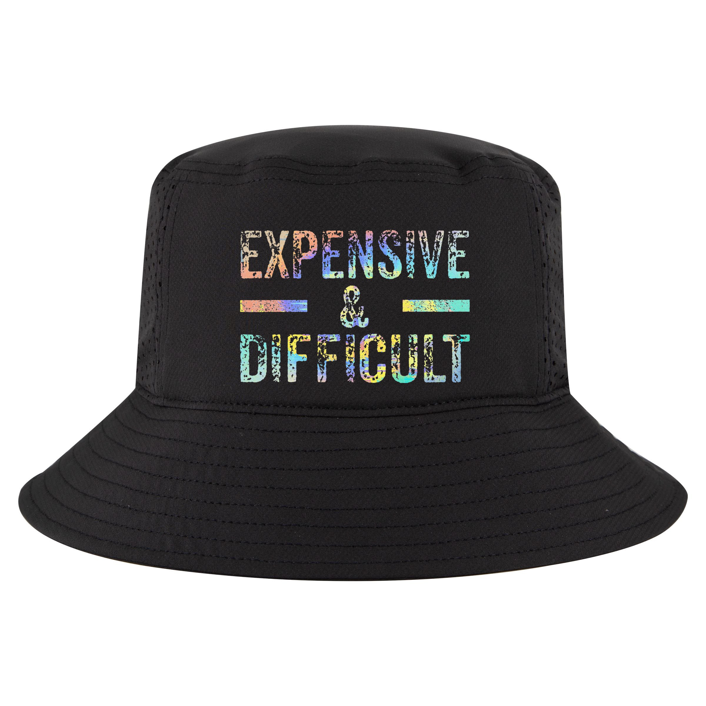 Expensive and Difficult Funny Bougie Bougee Vintage TieDye Cool Comfort Performance Bucket Hat