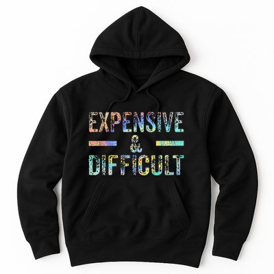 Expensive and Difficult Funny Bougie Bougee Vintage TieDye Hoodie