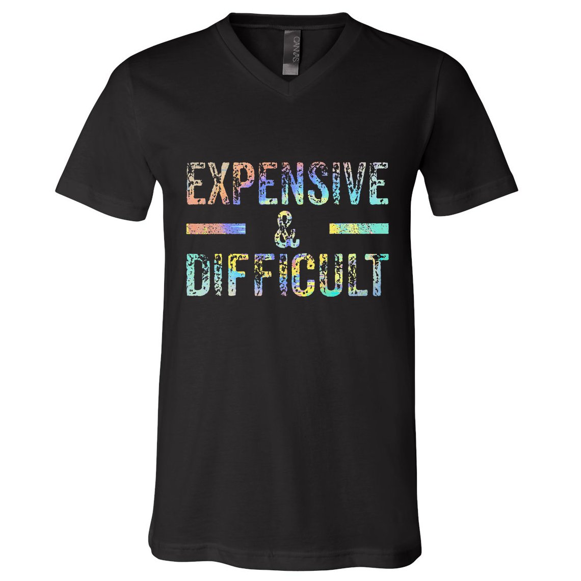 Expensive and Difficult Funny Bougie Bougee Vintage TieDye V-Neck T-Shirt