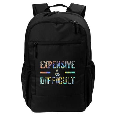 Expensive and Difficult Funny Bougie Bougee Vintage TieDye Backpack