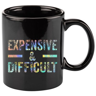 Expensive and Difficult Funny Bougie Bougee Vintage TieDye 11oz C Handle Ceramic Mug