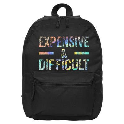 Expensive and Difficult Funny Bougie Bougee Vintage TieDye 16 in Basic Backpack