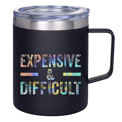 Expensive and Difficult Funny Bougie Bougee Vintage TieDye 12oz Stainless Steel Coffee Mug