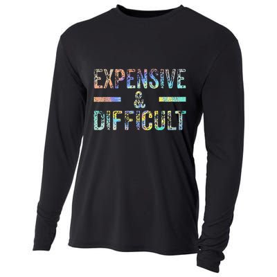 Expensive and Difficult Funny Bougie Bougee Vintage TieDye Cooling Performance Long Sleeve Crew