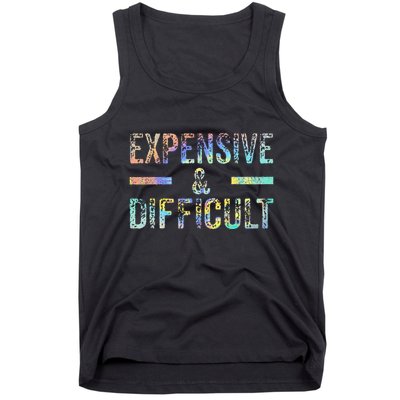 Expensive and Difficult Funny Bougie Bougee Vintage TieDye Tank Top