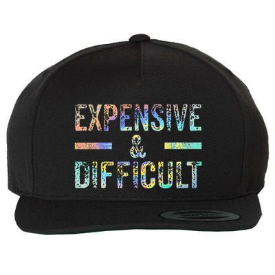 Expensive and Difficult Funny Bougie Bougee Vintage TieDye Wool Snapback Cap