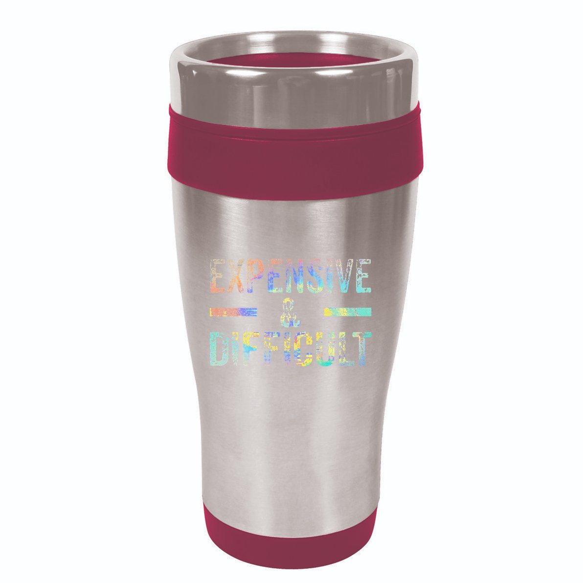 Expensive and Difficult Funny Bougie Bougee Vintage TieDye 16oz Travel Tumbler