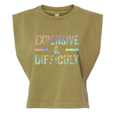 Expensive and Difficult Funny Bougie Bougee Vintage TieDye Garment-Dyed Women's Muscle Tee