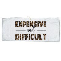 Expensive And Difficult Funny Sarcasm Humor Large Microfiber Waffle Golf Towel