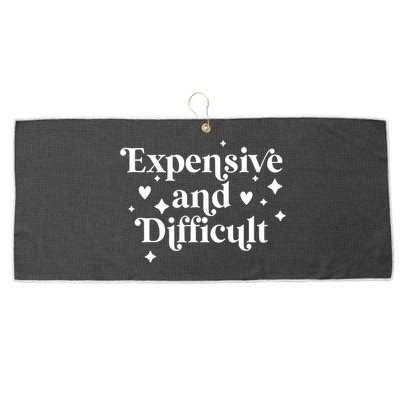 Expensive And Difficult Funny Sarcasm Humor Large Microfiber Waffle Golf Towel