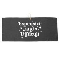 Expensive And Difficult Funny Sarcasm Humor Large Microfiber Waffle Golf Towel