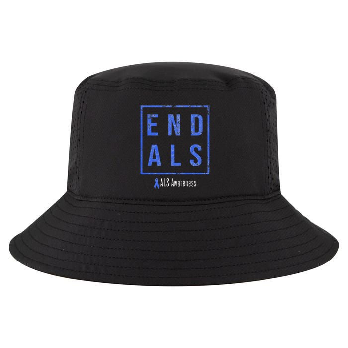 End Als Distressed Als Awareness Cool Comfort Performance Bucket Hat
