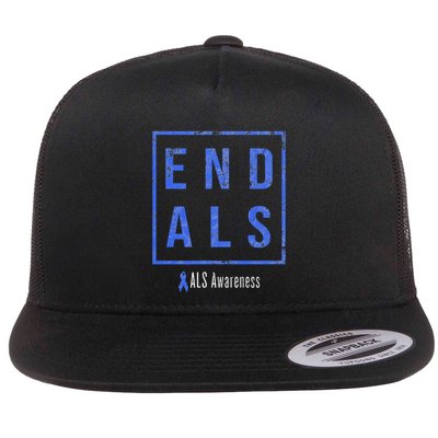 End Als Distressed Als Awareness Flatbill Hat