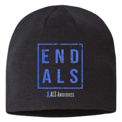 End Als Distressed Als Awareness Sustainable Beanie