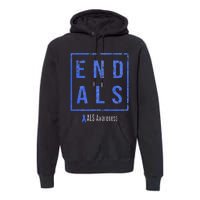 End Als Distressed Als Awareness Premium Hoodie