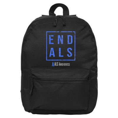 End Als Distressed Als Awareness 16 in Basic Backpack