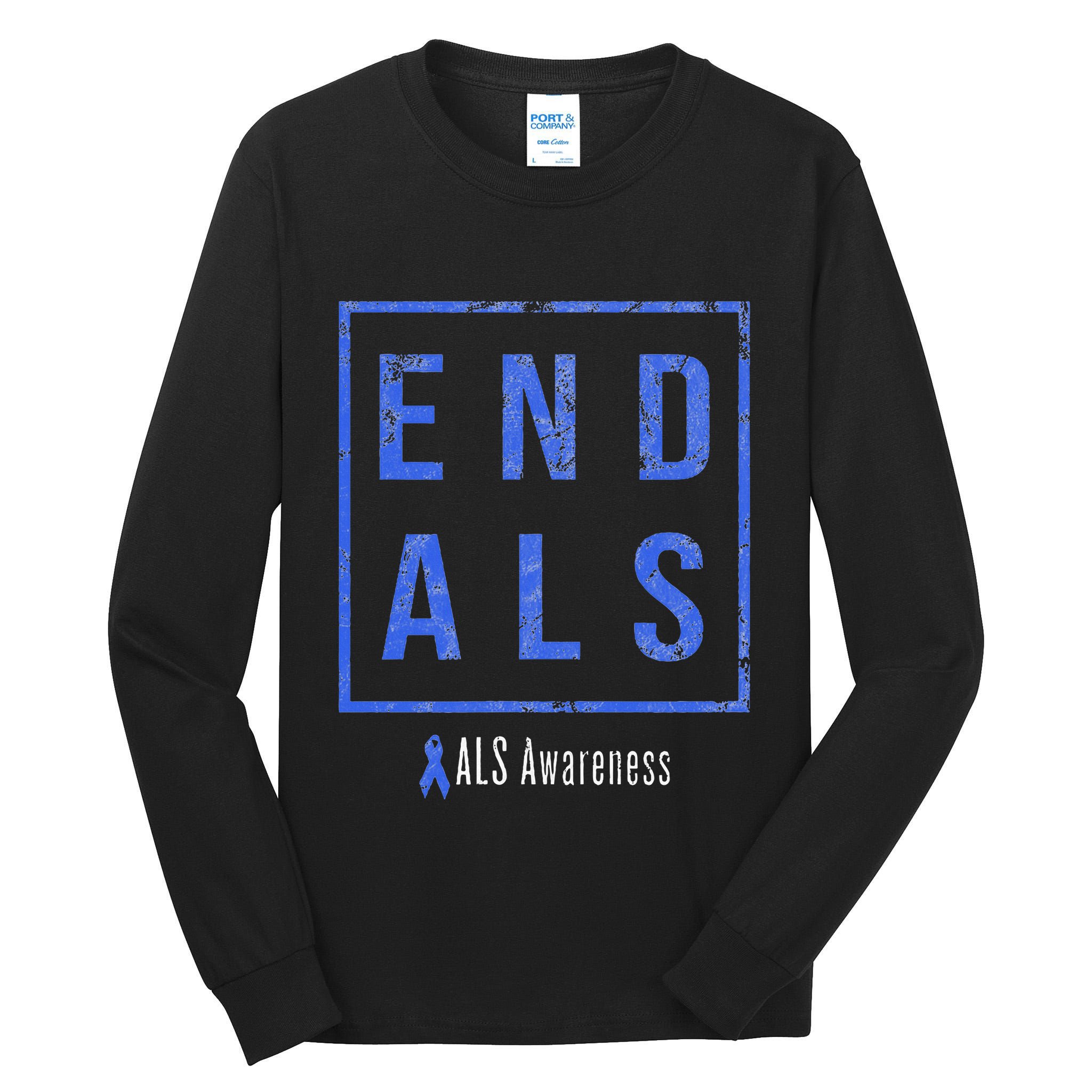 End Als Distressed Als Awareness Tall Long Sleeve T-Shirt