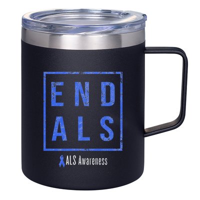 End Als Distressed Als Awareness 12oz Stainless Steel Coffee Mug