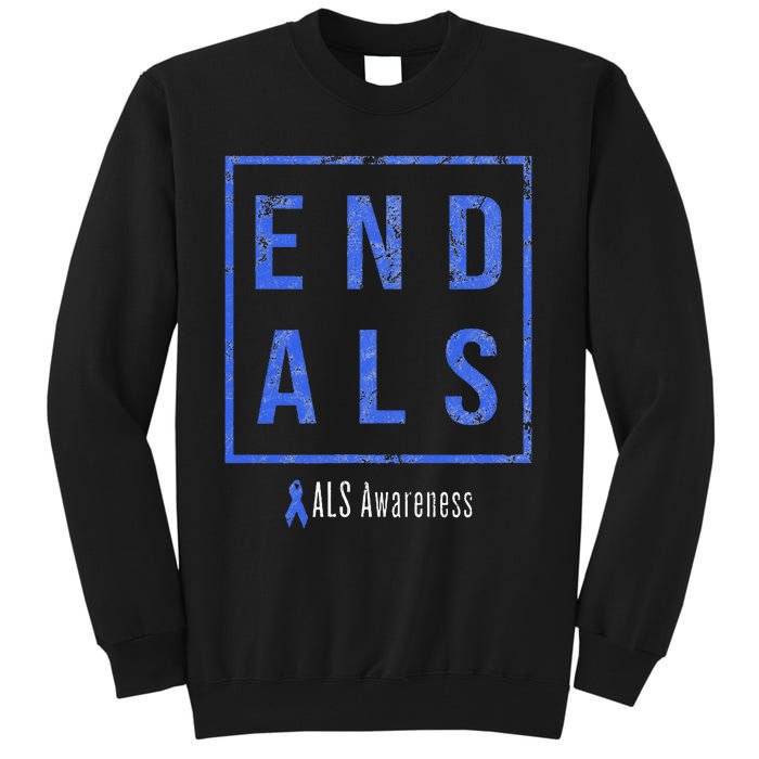 End Als Distressed Als Awareness Tall Sweatshirt