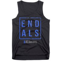 End Als Distressed Als Awareness Tank Top