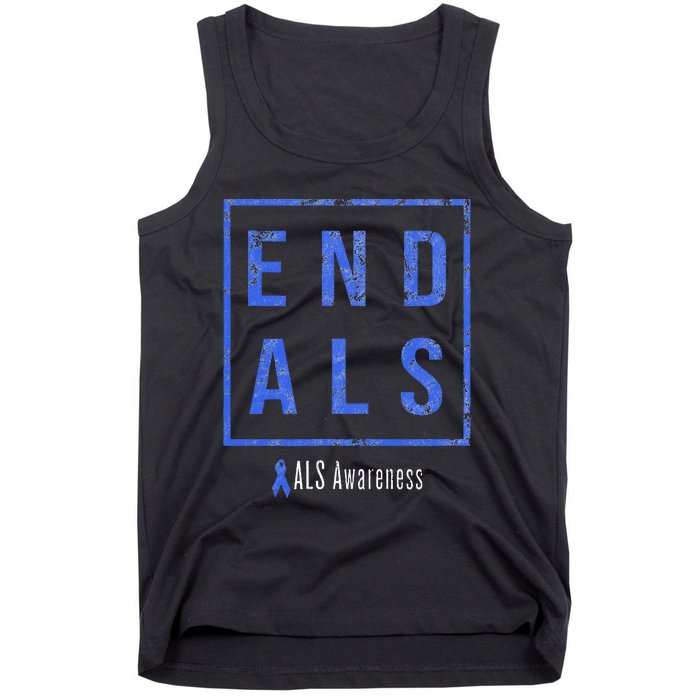 End Als Distressed Als Awareness Tank Top