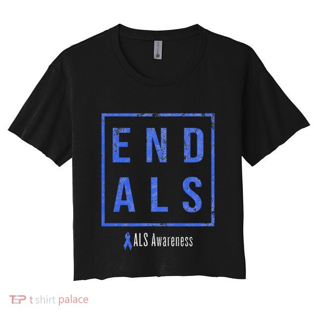 End Als Distressed Als Awareness Crop Top