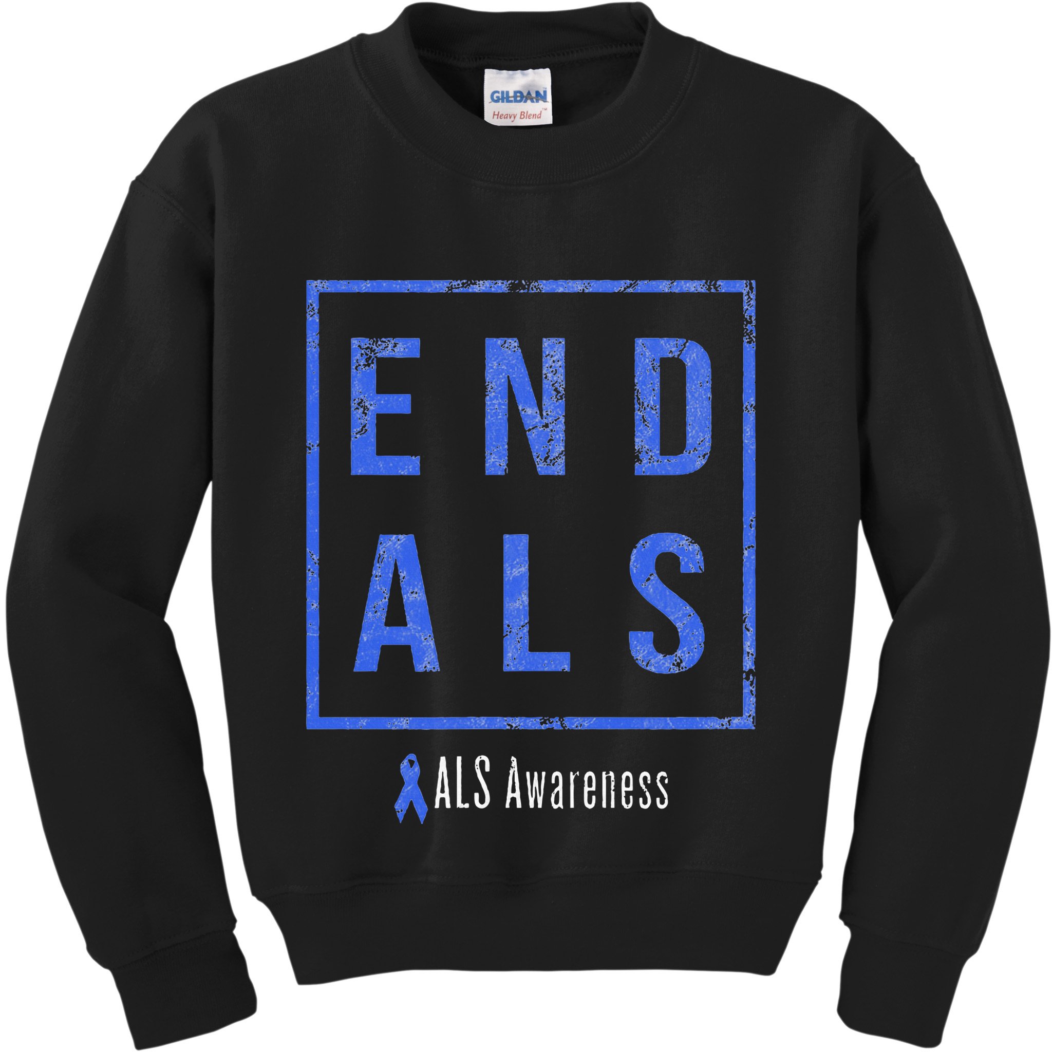 End Als Distressed Als Awareness Kids Sweatshirt