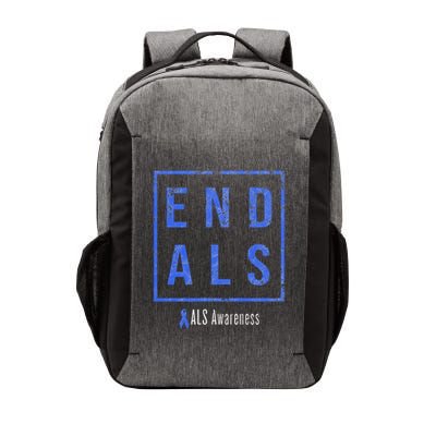 End Als Distressed Als Awareness Vector Backpack