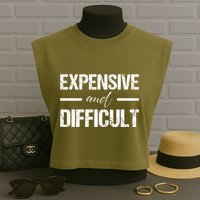 Expensive And Difficult Garment-Dyed Women's Muscle Tee