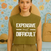 Expensive And Difficult Garment-Dyed Women's Muscle Tee