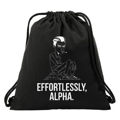 Effortlessly Alpha Dominant Funny And Cool Design Drawstring Bag