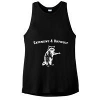 Expensive And Difficult Retro Funny Raccoon Ladies PosiCharge Tri-Blend Wicking Tank