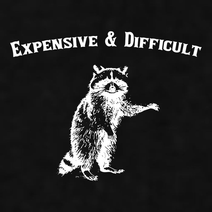 Expensive And Difficult Retro Funny Raccoon Ladies PosiCharge Tri-Blend Wicking Tank