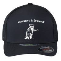 Expensive And Difficult Retro Funny Raccoon Flexfit Unipanel Trucker Cap
