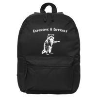 Expensive And Difficult Retro Funny Raccoon 16 in Basic Backpack