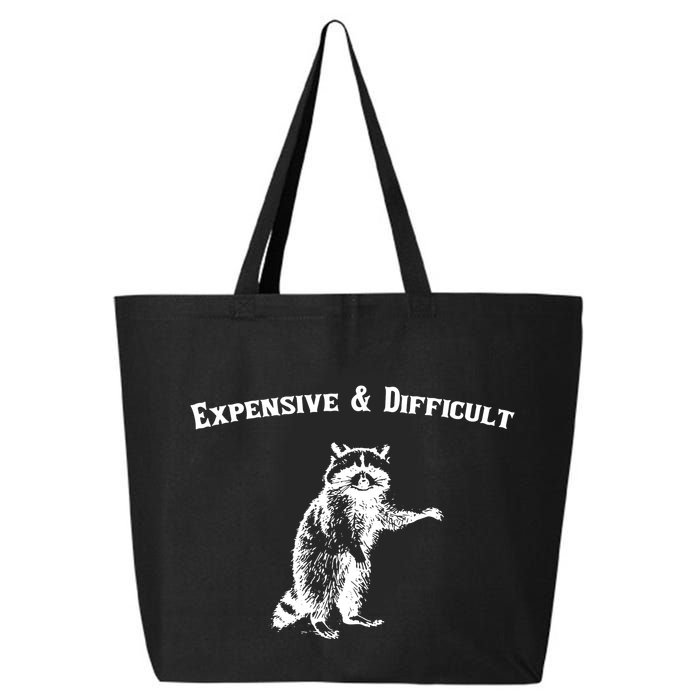Expensive And Difficult Retro Funny Raccoon 25L Jumbo Tote