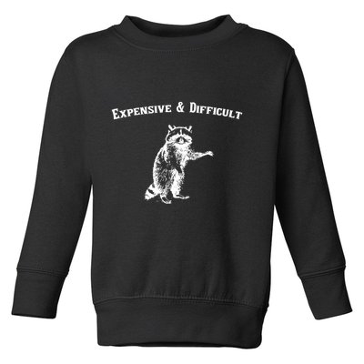 Expensive And Difficult Retro Funny Raccoon Toddler Sweatshirt