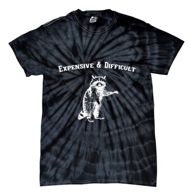 Expensive And Difficult Retro Funny Raccoon Tie-Dye T-Shirt