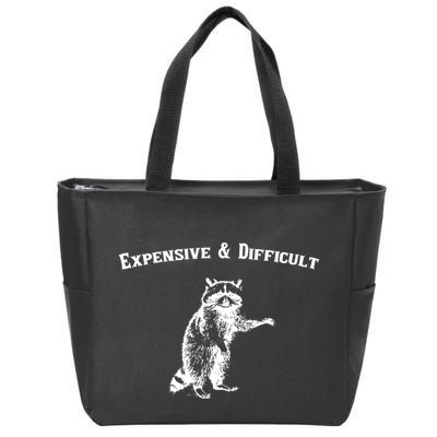 Expensive And Difficult Retro Funny Raccoon Zip Tote Bag