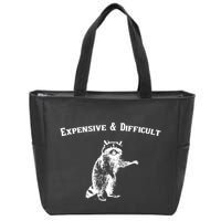 Expensive And Difficult Retro Funny Raccoon Zip Tote Bag