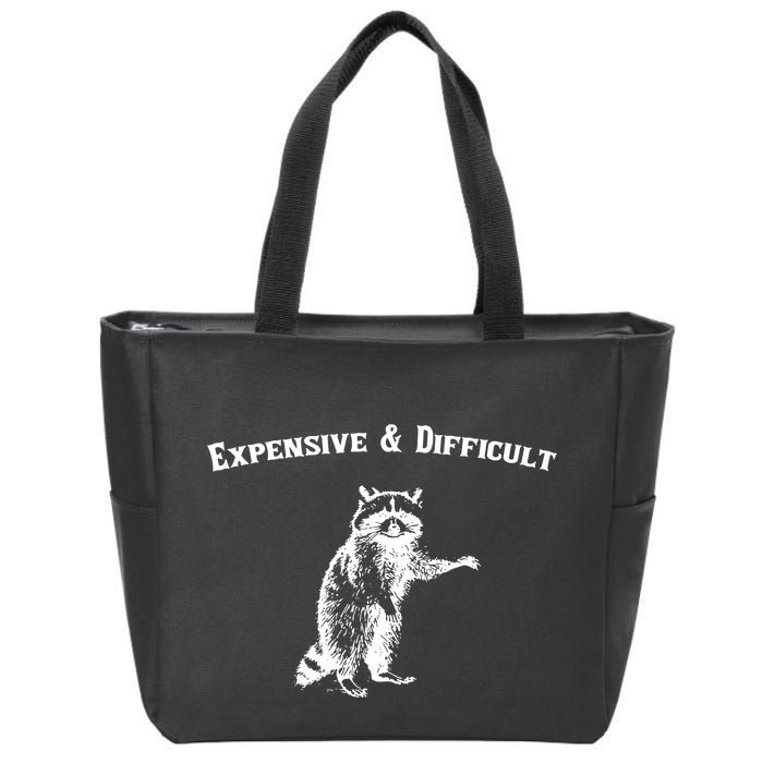 Expensive And Difficult Retro Funny Raccoon Zip Tote Bag