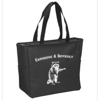 Expensive And Difficult Retro Funny Raccoon Zip Tote Bag