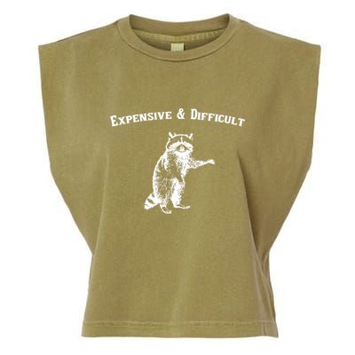 Expensive And Difficult Retro Funny Raccoon Garment-Dyed Women's Muscle Tee
