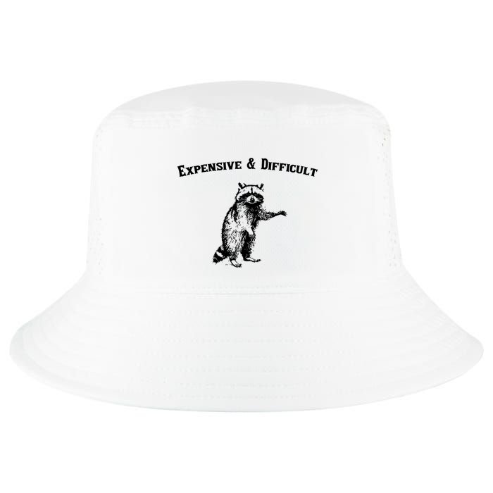 Expensive And Difficult Retro Funny Raccoon Cool Comfort Performance Bucket Hat