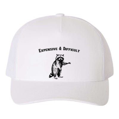 Expensive And Difficult Retro Funny Raccoon Yupoong Adult 5-Panel Trucker Hat