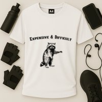 Expensive And Difficult Retro Funny Raccoon Performance Shirt