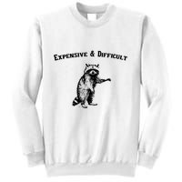 Expensive And Difficult Retro Funny Raccoon Sweatshirt