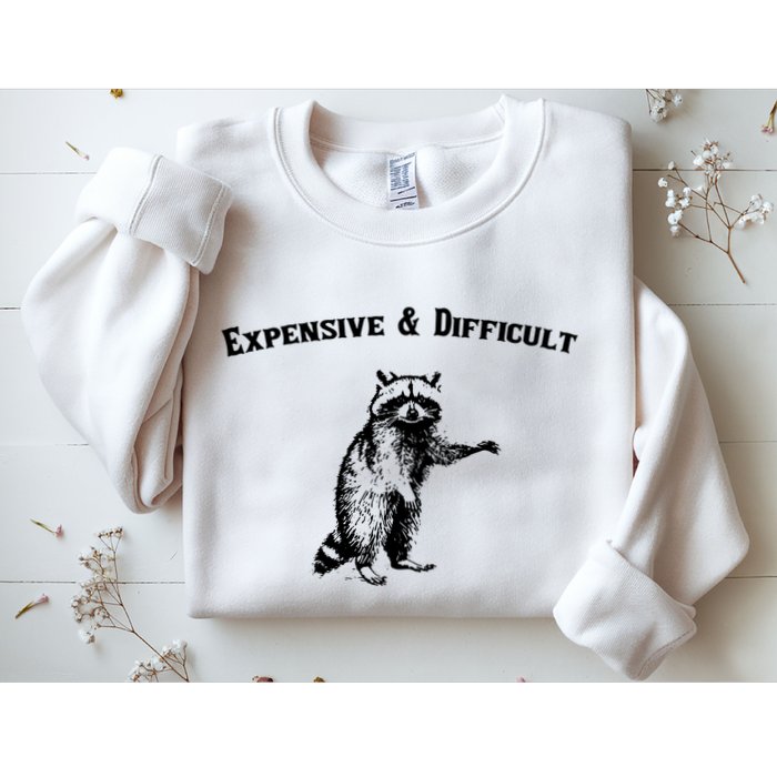 Expensive And Difficult Retro Funny Raccoon Sweatshirt